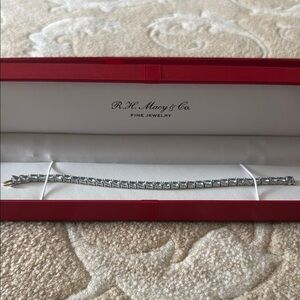 7” Macy's Blue Topaz and Sterling Silver Tennis Bracelet Like New